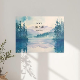 Peace Be Still Skriftväggskonst – Mark 4:39 Poster