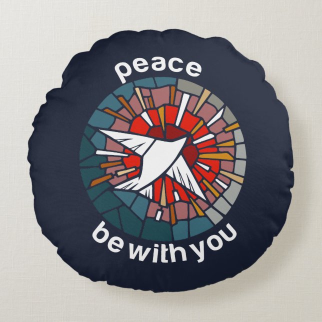 Peace be with you rund kudde (Framsidan)
