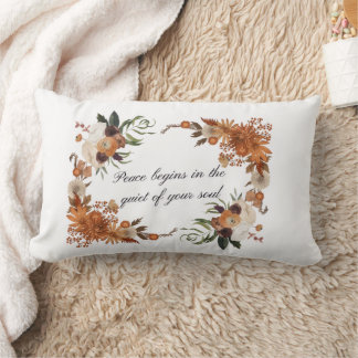 Peace Begins Pillow with I Love Mom Back Lumbarkudde