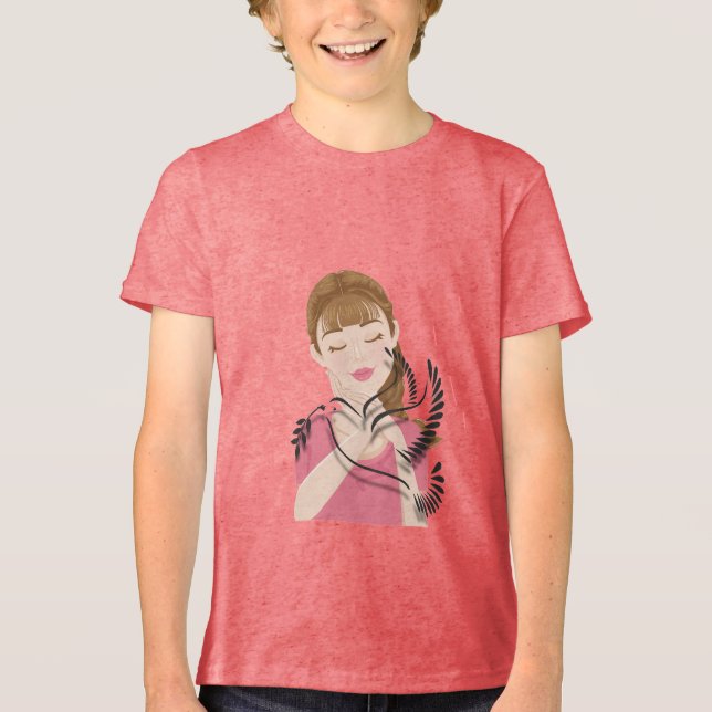 Peace Begins With a Smile – Gentle Dove & Woman Il T Shirt (Framsida)