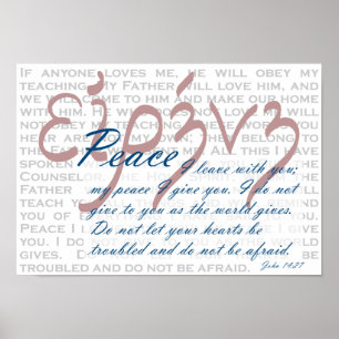 Peace Bible Verse på kristen skrift Poster
