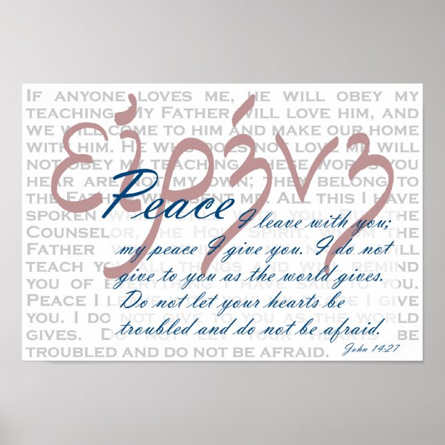 Peace Bible Verse på kristen skrift Poster (Framsidan)