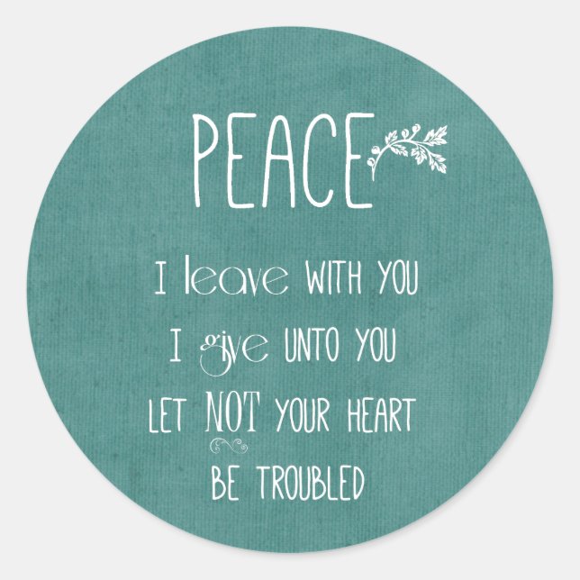 Peace Bible Verse Runt Klistermärke (Framsida)