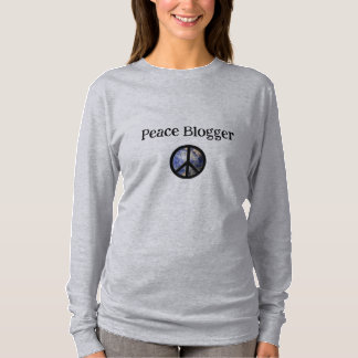 Peace Bloggare Dam Långsåld Grått T-Shirt