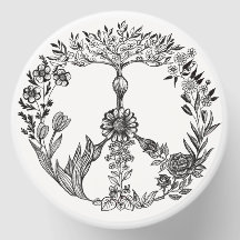 Peace Blommigt Teckning Cute Boho Hippie Flowers A