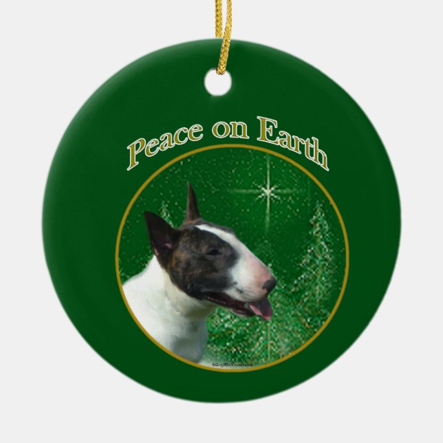 Peace Bull Terrier Ornament (Framsidan)