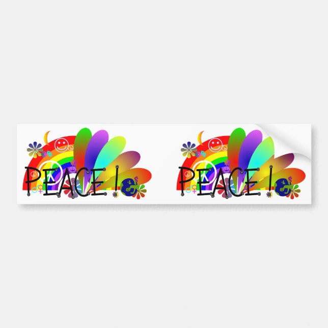 Peace Bumper Sticker Bildekal (Framsidan)