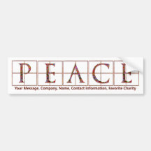 Peace Bumper Sticker med meddelande