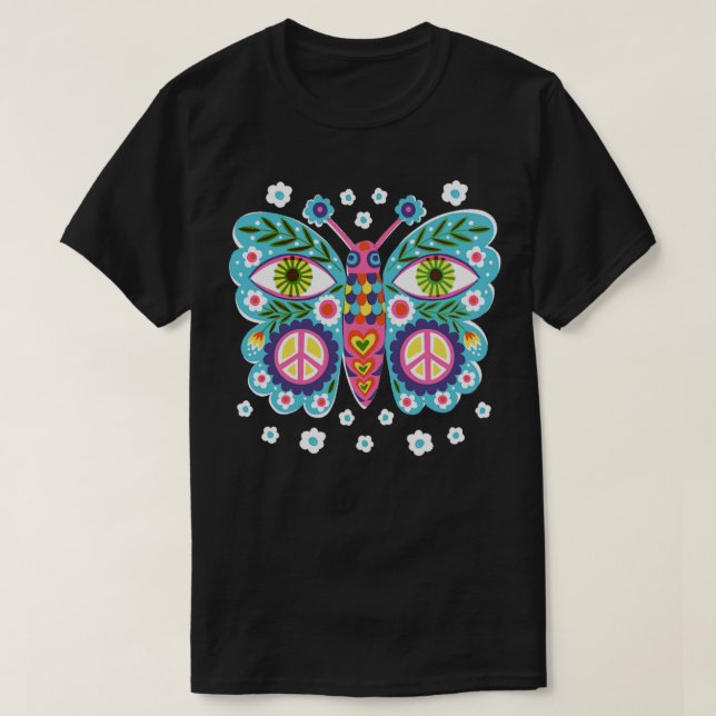 Peace Butterfly T Shirt (Design framsida)