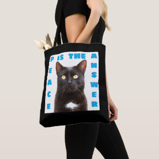 Peace - cat Tote Tygkasse