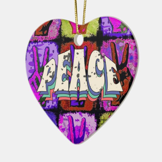 Peace Ceramic Ornament (Vänster)