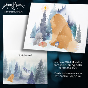 PEACE Chow hund art card SE INSIDE Helgkort