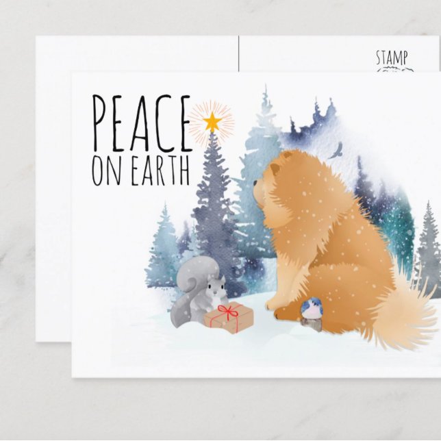PEACE Chow hund-vykort Helg Vykort (Skapare uppladdad)
