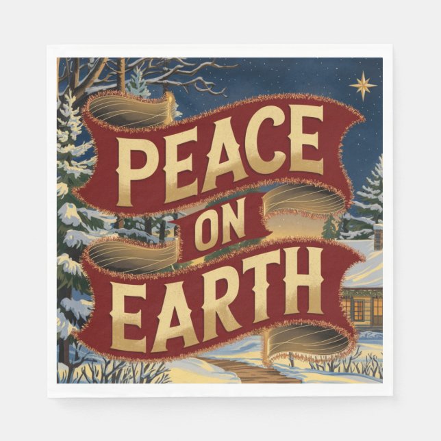 Peace Christmas Napkin Pappersservett (Framsidan)