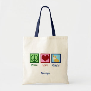 Peace Corgis Cute Monogram Tygkasse