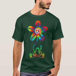 Peace Courage Kärlek Hope Frogs Hippie Gift T Shirt