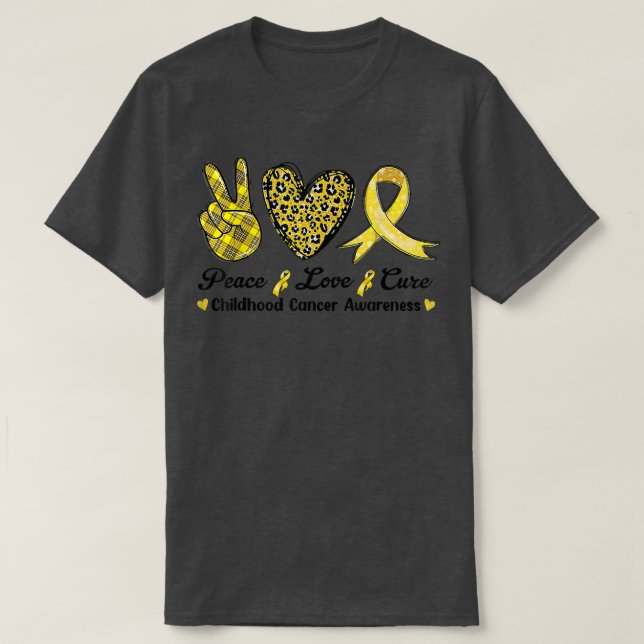 Peace Cure-Heart Leopard Childnature Cancer Awa T Shirt (Design framsida)
