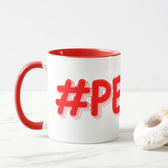 "#PEACE" Cute Design. Buy Now Mugg (Med munk)