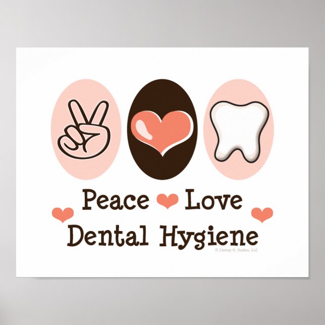Peace Dental Hygiene i Kärlek Poster (Framsidan)