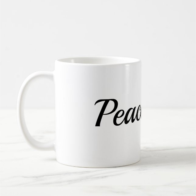 Peace Disintegration Effect Typography Classic Mug Kaffemugg (Vänster)