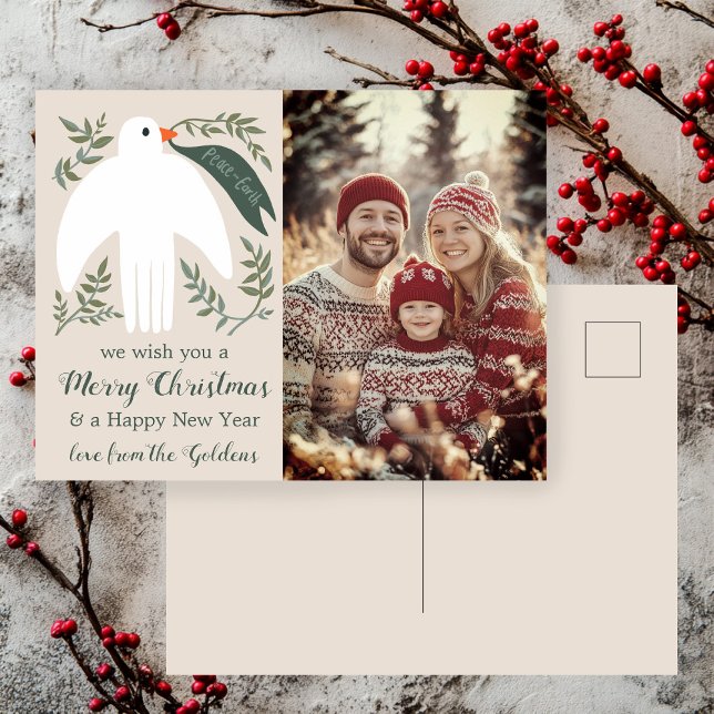 Peace Dove-ANPASSNINGSBARNA, PHOTO Helg Vykort (Peace on Earth Dove Christmas CUSTOM PHOTO Holiday Postcard
)
