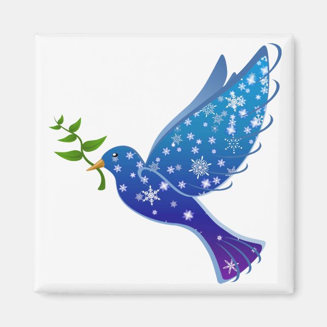 Peace Dove Bird Symbol Kärlek Freedom Pigeon Magnet (Framsidan)