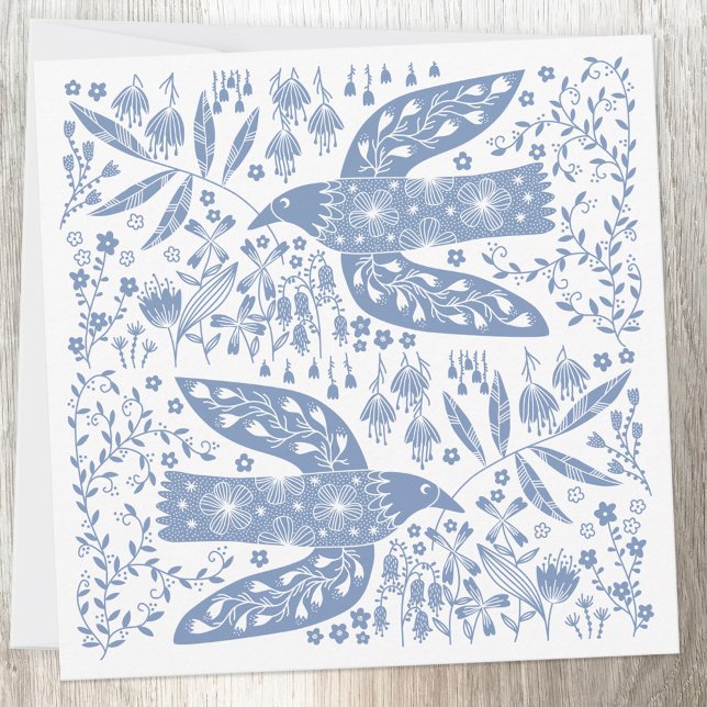 Peace Dove Blue Bird Tack Kort (Blue and white peace dove bird cards)