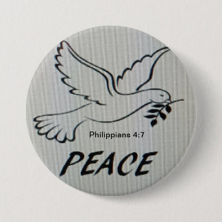 Peace Dove Button with scripture Knapp