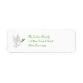 Peace Dove-etikett Returadress Etikett