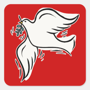 Peace Dove Fyrkantigt Klistermärke