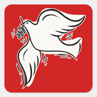 Peace Dove Fyrkantigt Klistermärke