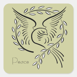 Peace Dove Fyrkantigt Klistermärke