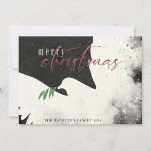 Peace Dove God jul Black Burgundy Julkort
