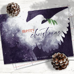 Peace Dove God jul Deep Lila Julkort<br><div class="desc">De här 7-tums x 5-tums platta julhälsningskorten har en abstrakt i lilans nyanser. "God jul" i bränd orange och vid djup lila tillsammans med en grönt olivolja gren. Anpassa med din familj namn och år.</div>
