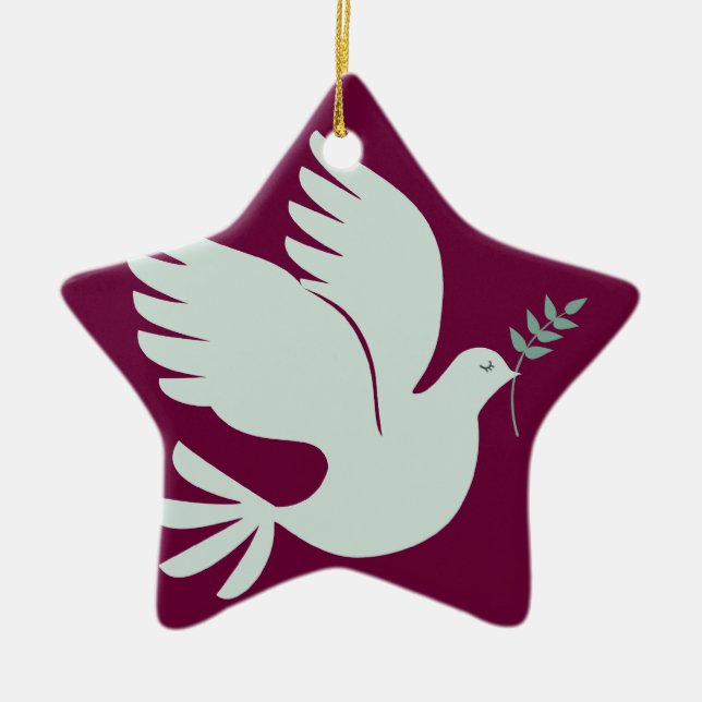 Peace Dove Helgdag Ornament - Personlig (Framsidan)