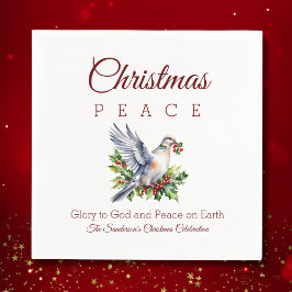 Peace Dove Holly Christian Christmas Pappersservett