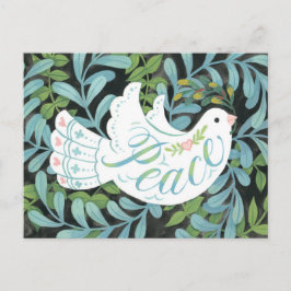 Peace Dove Illustrated julvycard Vykort