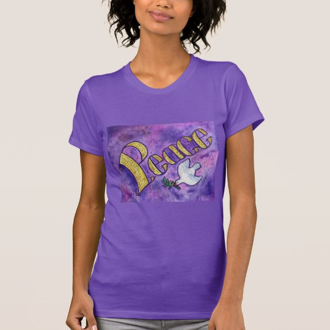 Peace Dove inspirational Ord Art T-shirts (Framsida)