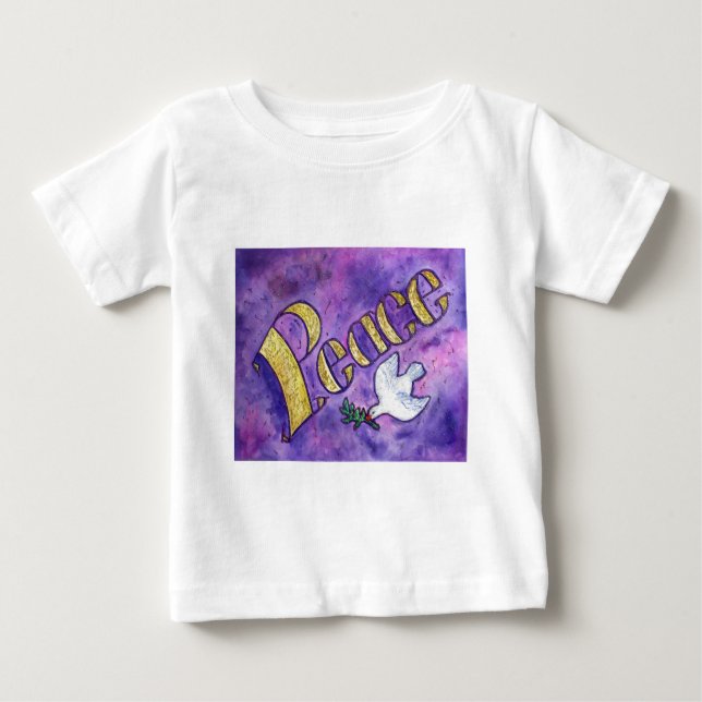 Peace Dove inspirational Ord Art T-shirts (Framsida)