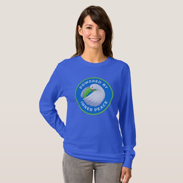 Peace Dove Kvinnors Långärmad T-Shirt (Hel framsida)