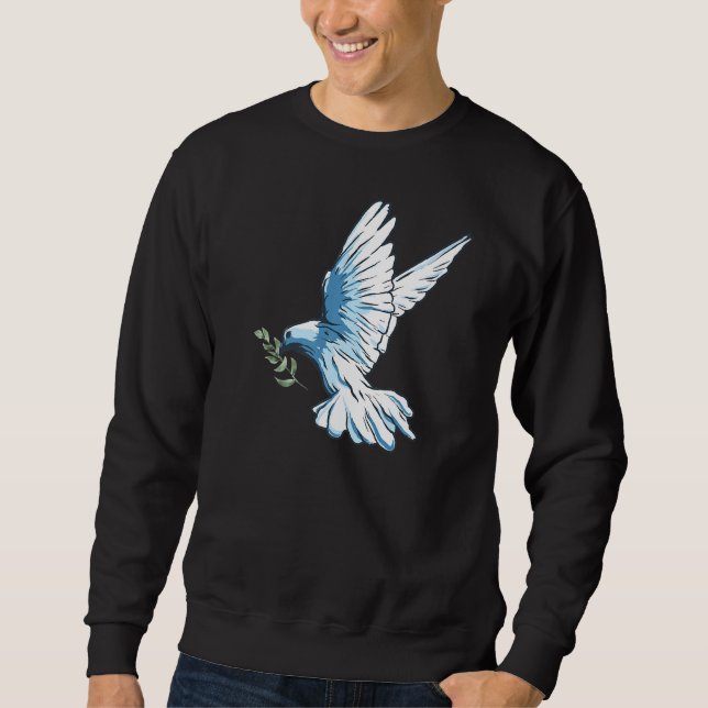 Peace Dove Lång Ärmad Tröja (Framsida)