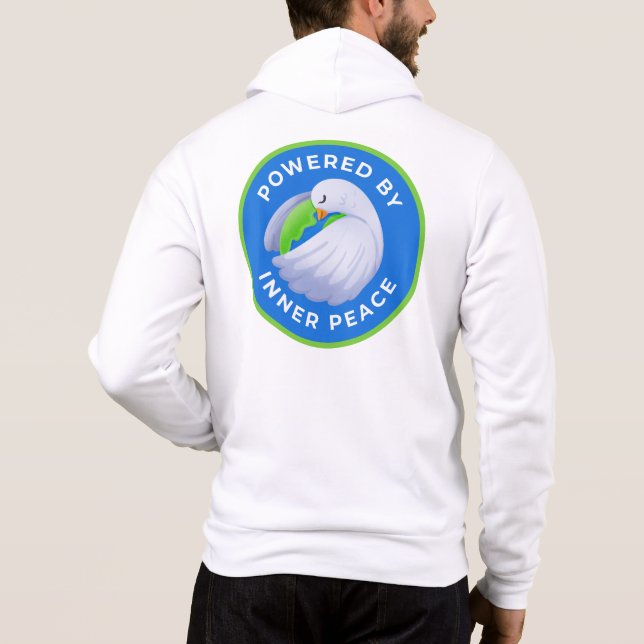 Peace Dove Manar's White Hoodie T Shirt (Baksida)