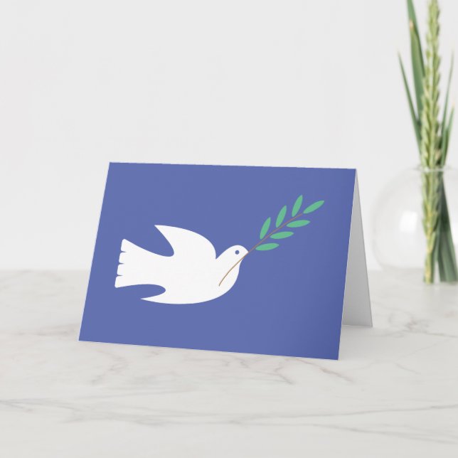 Peace Dove med Olive Gren Card Kort (Framsida)