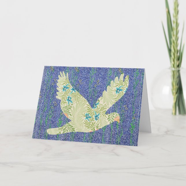 Peace Dove Mönster på Mönster Art Note Card 1 Kort (Framsida)
