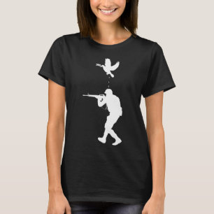Peace Dove mot Soldier Anti Krig Peace T Shirt