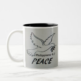 Peace Dove Mug with Scripture Två-Tonad Mugg