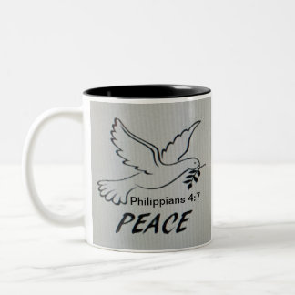Peace Dove Mug with Scripture Två-Tonad Mugg