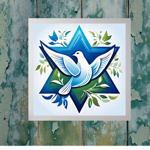 Peace Dove och David Star Poster