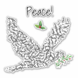 Peace Dove och Holly Sticker Klistermärken