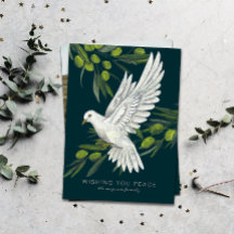 Peace Dove och Olive Grenar Helgdag Card